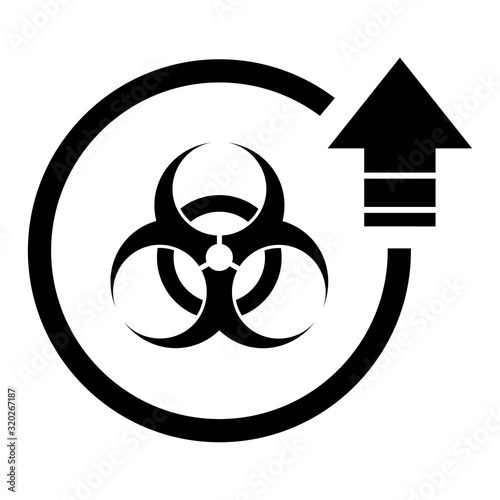 Biohazard modern website icon isolated on white background. Design for mobile app and ui