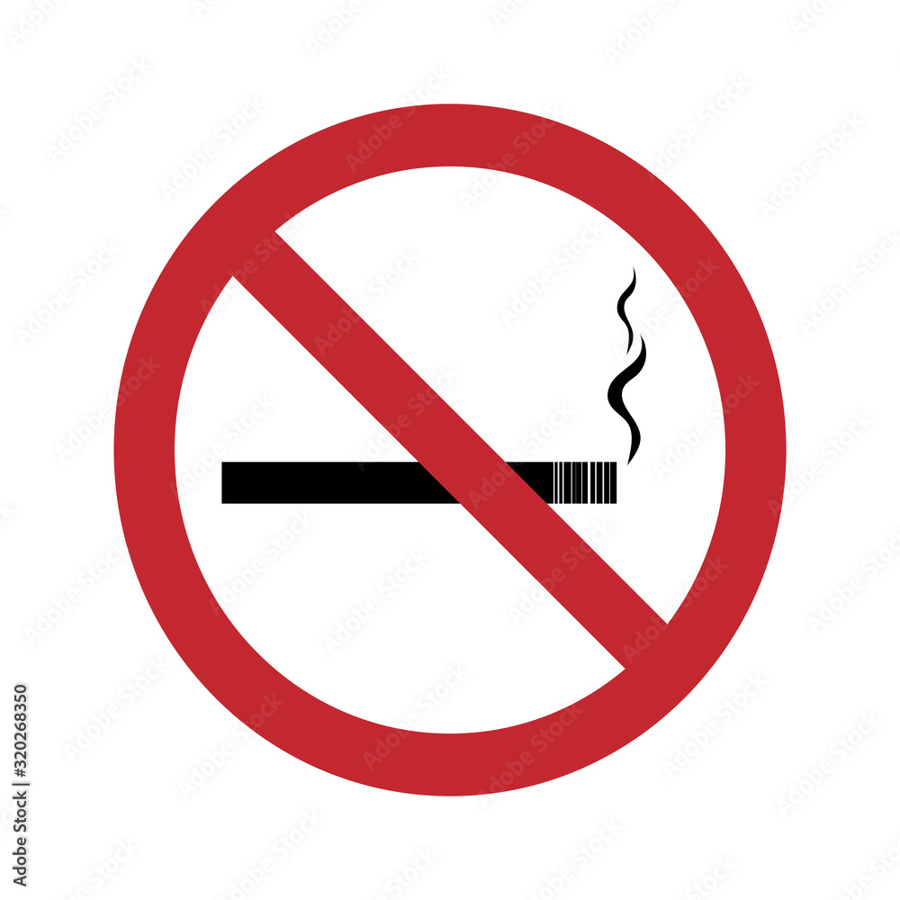 Vector silhouette of no smoking sign on white background. Symbol of healthy care. Vector silhouette of no smoking sign on white background. Symbol of healthy care.