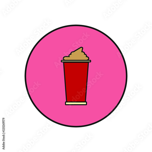 vector icon of cappuccino coffee frappe