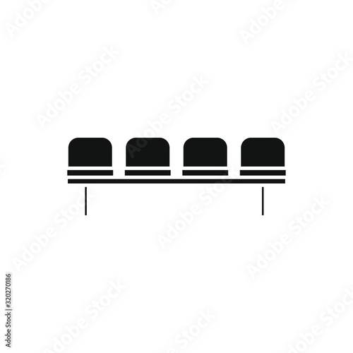 vector icon, of bench with waiting room seats