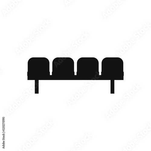 vector icon, of bench with waiting room seats