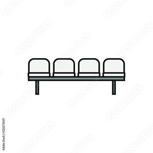 vector icon, of bench with waiting room seats