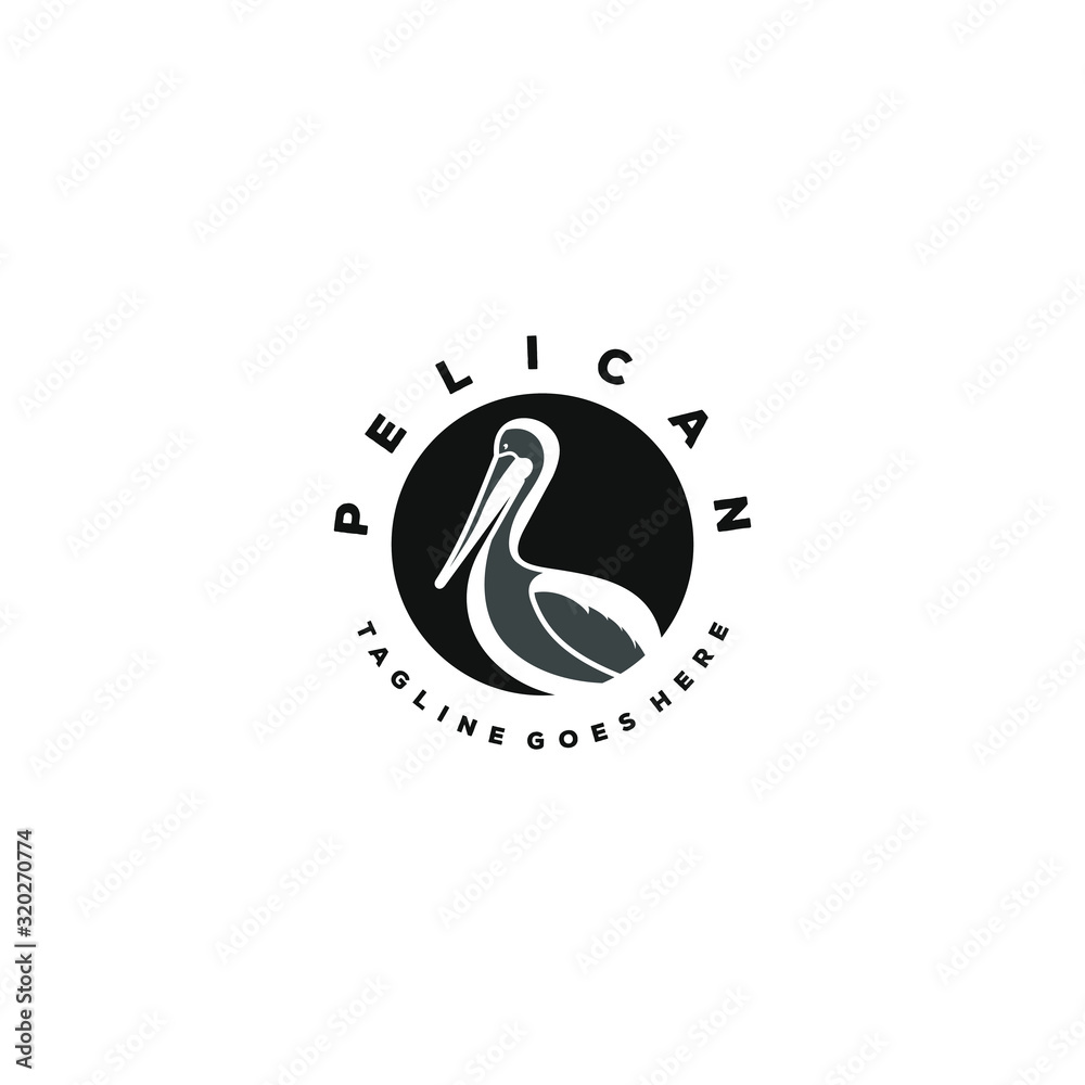 Artistic stylized pelican icon. Pelican logo design. Silhouette of birds  Векторный объект Stock | Adobe Stock