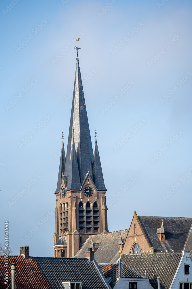 The steeple of the old church in Breukelen, the Netherlands. The steeple of the old church in Breukelen, the Netherlands.