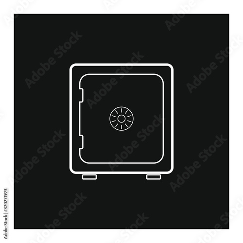 vector icon, of square metal safe