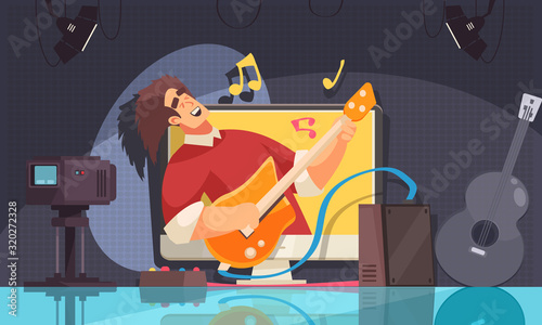 Video Blogger Cartoon Illustration