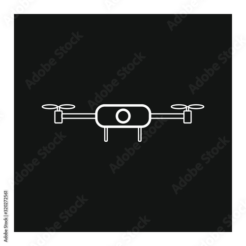 vector icon of flying drone with camera