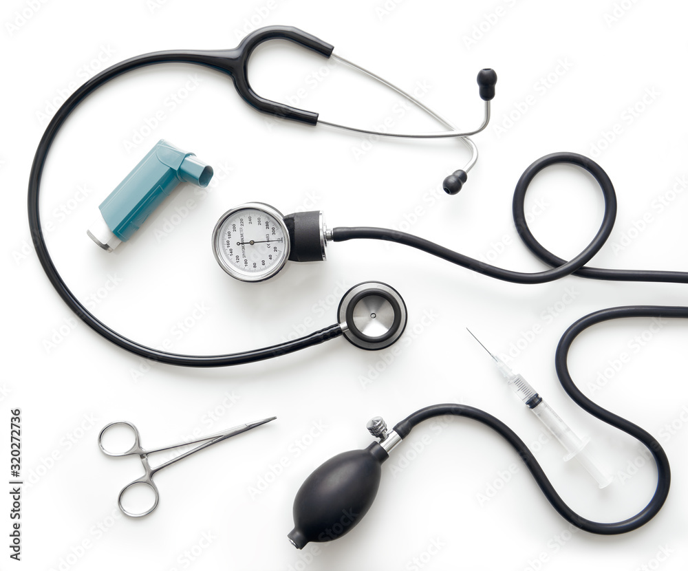 Various medical equipment - top view Various medical equipment - top view