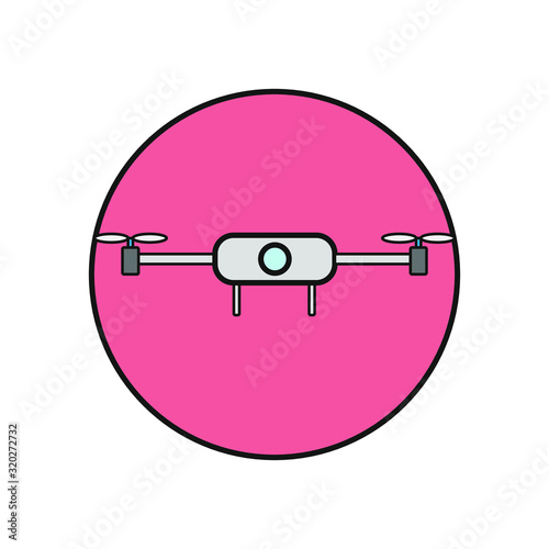 vector icon of flying drone with camera