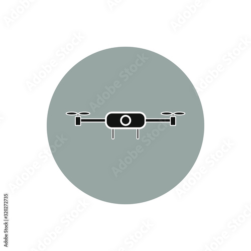 vector icon of flying drone with camera
