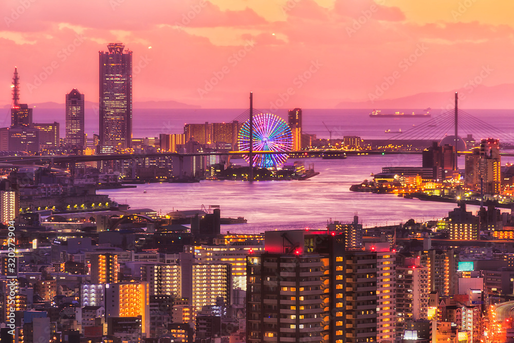 Obraz premium Kółko JP Osaka Skydeck Sea Red