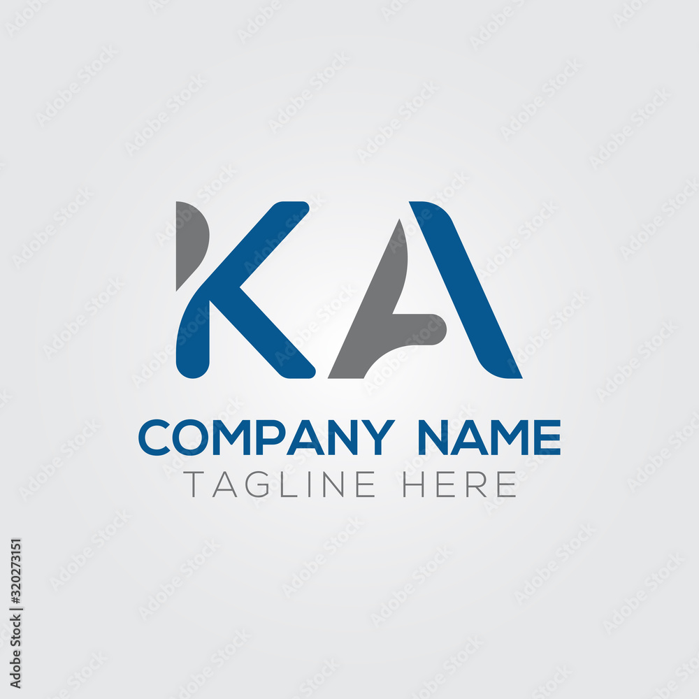 Initial Alphabet KA Logo Design vector Template. Linked Letter KA Logo ...