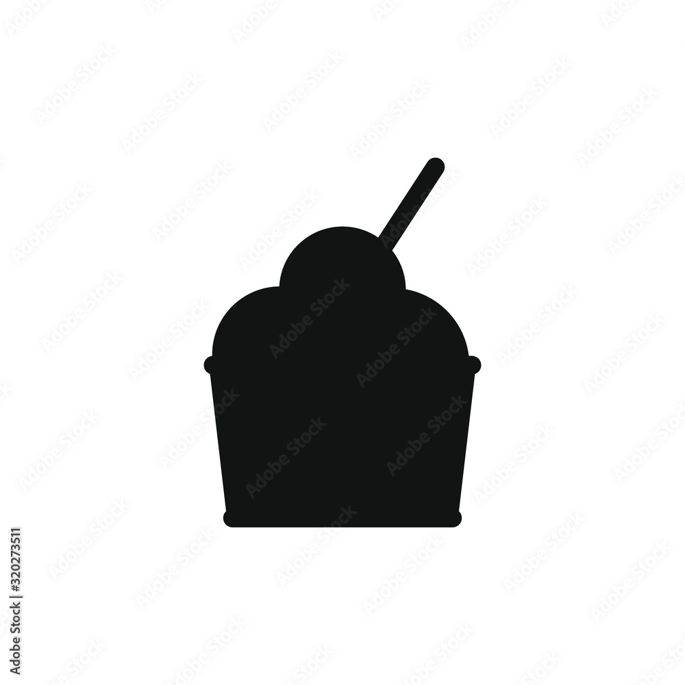 Fototapeta premium ice cream vector icon with three balls