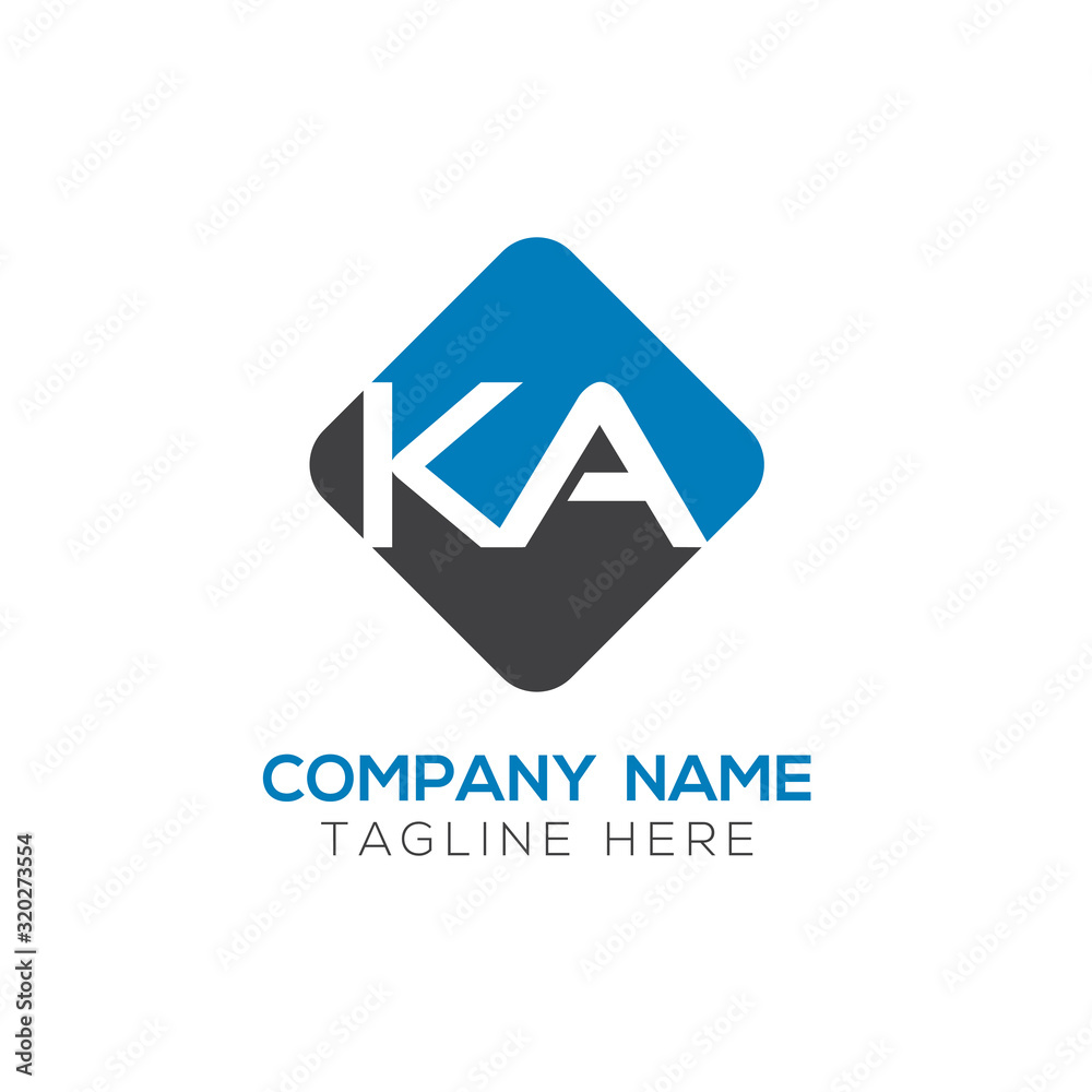 Initial Alphabet KA Logo Design vector Template. Linked Letter KA Logo ...