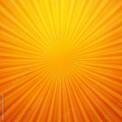 Bright orange and yellow rays vector background