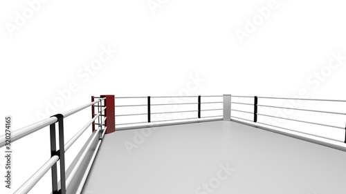 3D render Boxing ring on white background. © VIAR PRO studio
