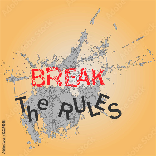 Break the rules motivation banner vector graphic illustrations