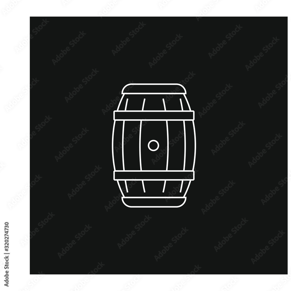 vector icon, wooden liquor barrel