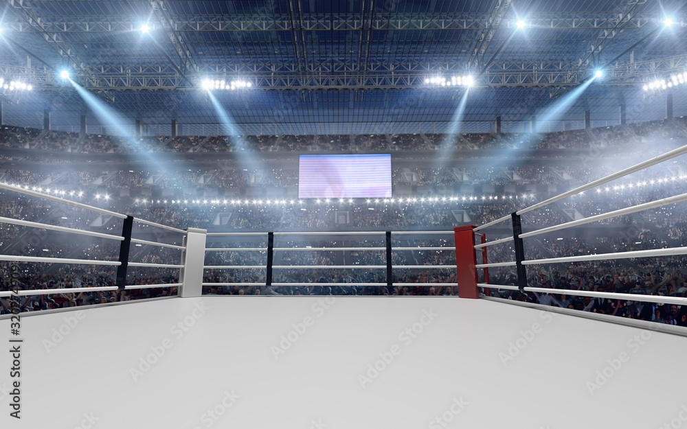 3D render Boxing ring. Boxing arena. Stock-Illustration | Adobe Stock