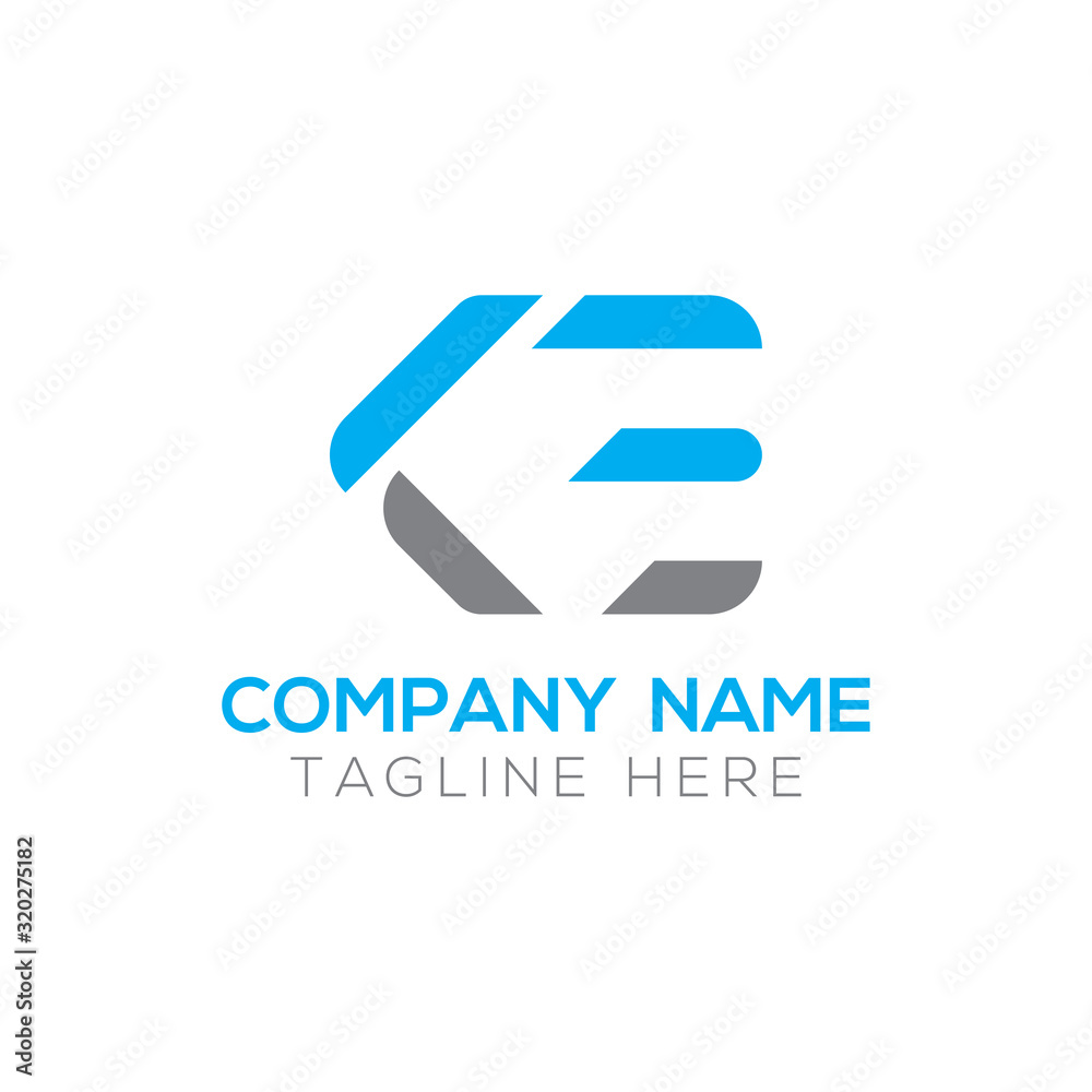 Initial Alphabet KE Logo Design vector Template. Linked Letter KE Logo Vector Initial Alphabet KE Logo Design vector Template. Linked Letter KE Logo Vector