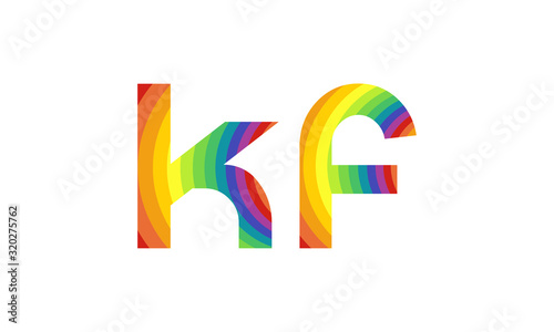 Initial Alphabet KF Logo Design vector Template. Linked Letter KF Logo Vector