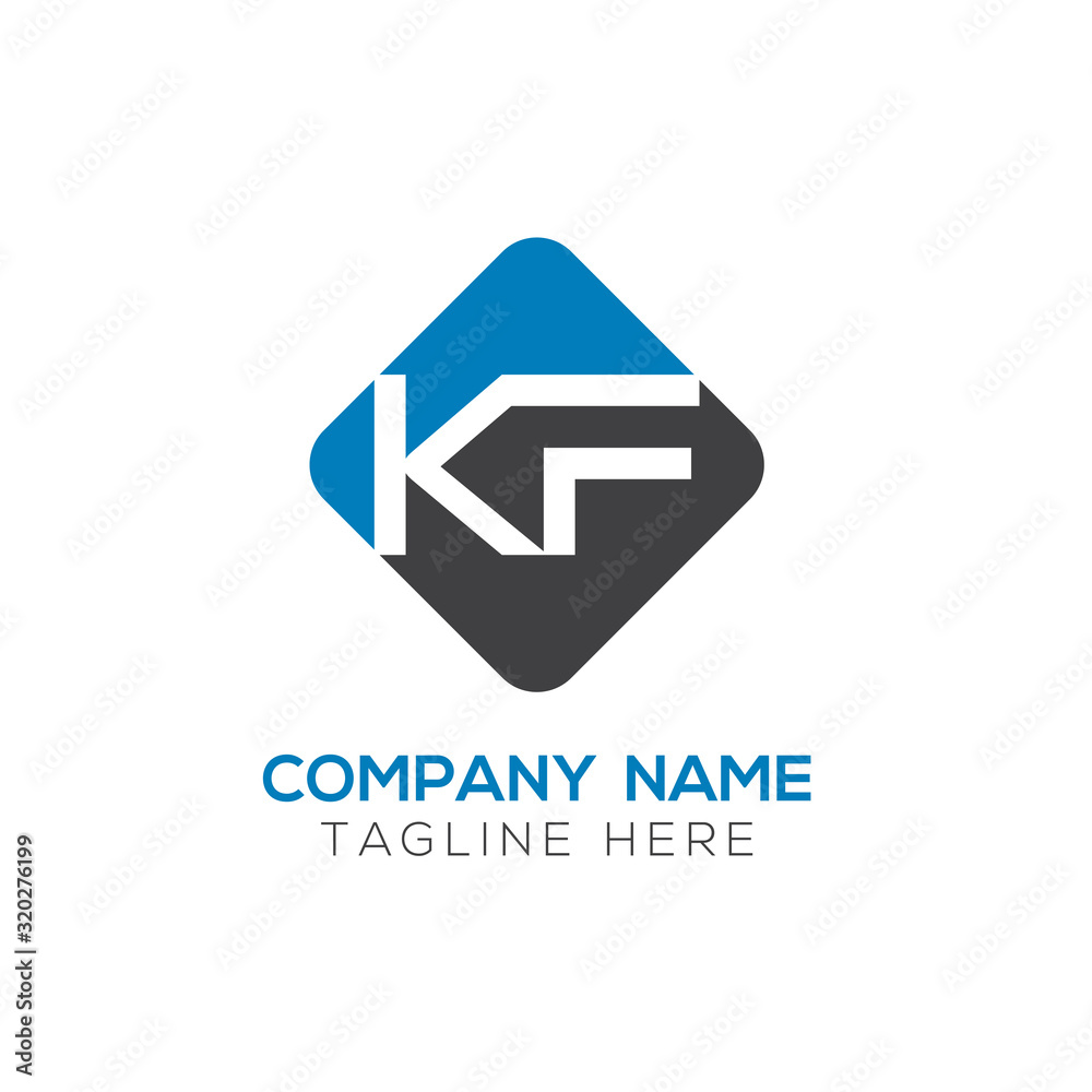 Initial Alphabet KF Logo Design vector Template. Linked Letter KF Logo Vector Initial Alphabet KF Logo Design vector Template. Linked Letter KF Logo Vector
