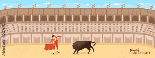 Isometric Bullfight Arena Composition