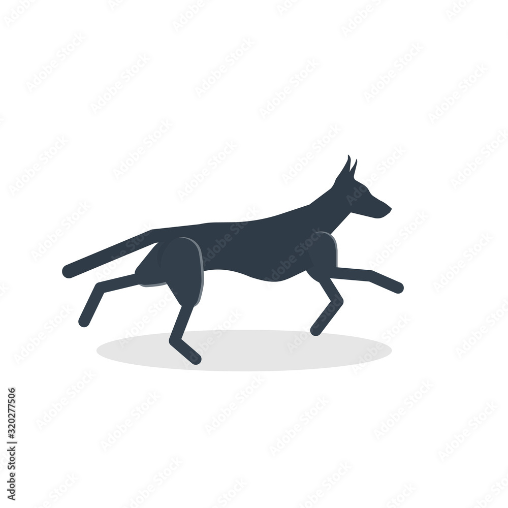 Dog. The dog runs. Vector illustration