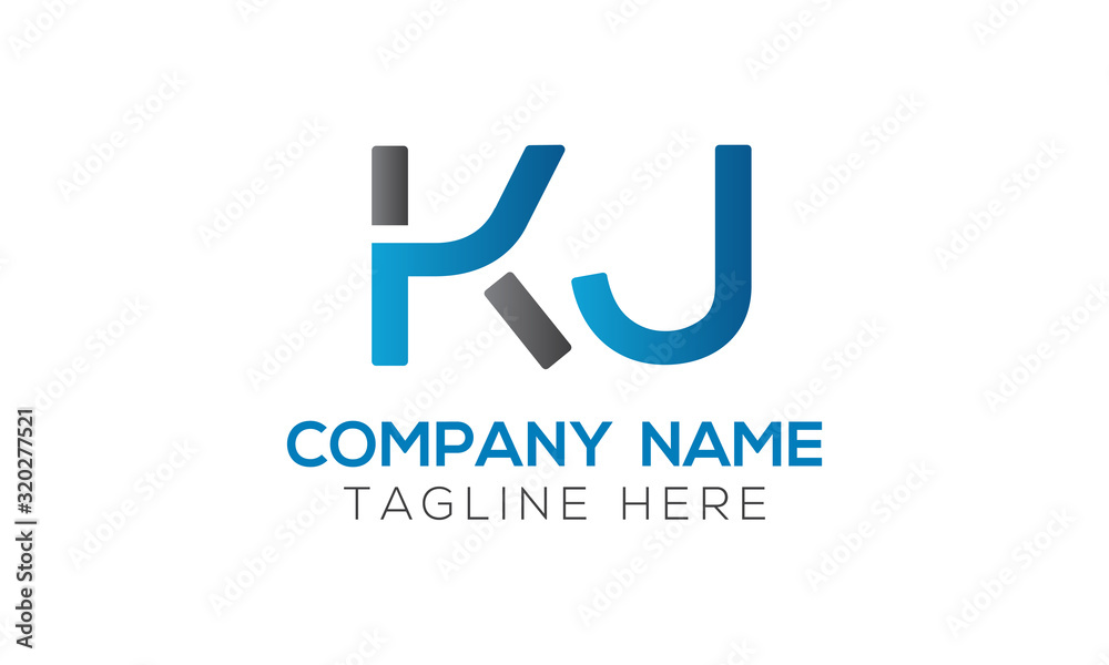 Initial Alphabet KJ Logo Design vector Template. Linked Letter KJ Logo Vector