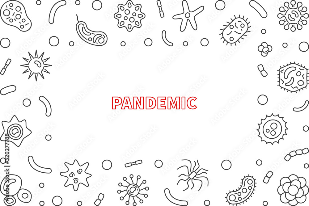 Pandemic vector concept minimal frame or illustration on white background