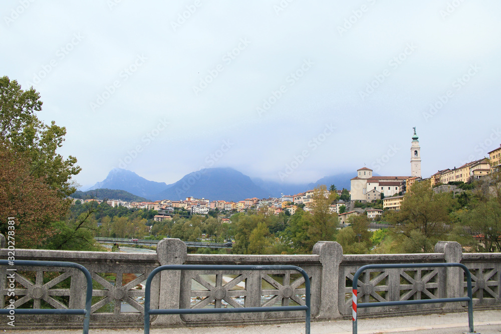 cityscape of Belluno in Dolomites region, Italy 