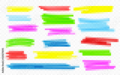 Marker lines. Vector highlighter brush lines. Hand drawing. Vector illustration
