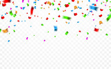 Colorful confetti. Celebration carnival falling shiny glitter confetti. Luxury greeting card. Vector illustration