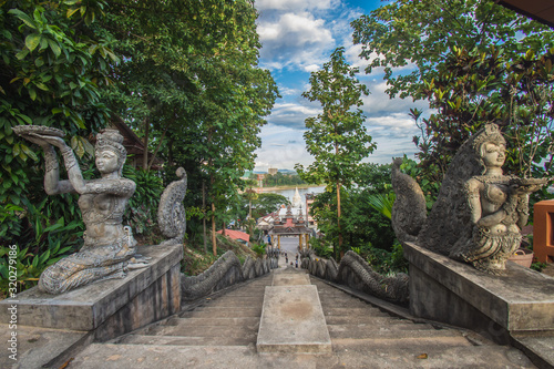 Wat Phra That Phu Khao, located on a mountain in Chiang Saen, Chiang Rai Province, Thailand