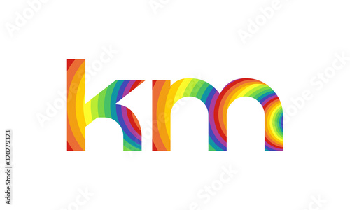 Initial Alphabet KM Logo Design vector Template. Linked Letter KM Logo Vector