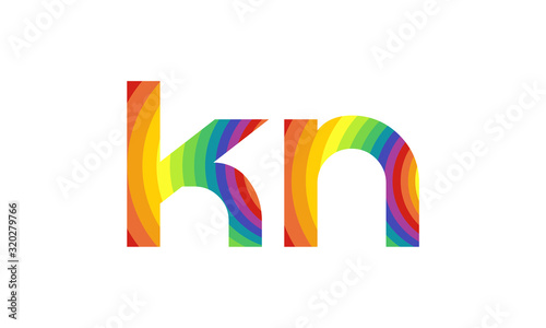 Initial Alphabet KN Logo Design vector Template. Linked Letter KN Logo Vector