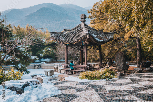 ZHIYIN PAVILION IN JIXIU GARDEN OF BEIJING BOTANICAL GARDEN photo