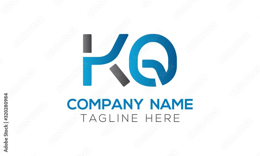 Initial Alphabet KQ Logo Design vector Template. Linked Letter KQ Logo Vector Initial Alphabet KQ Logo Design vector Template. Linked Letter KQ Logo Vector