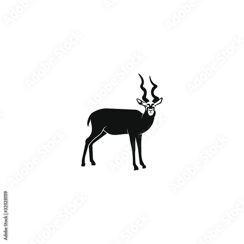 Blackbuck logo design. Antelop india silhoutte.