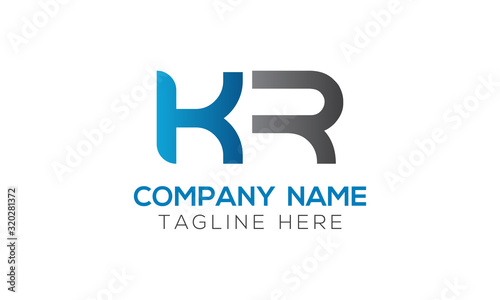 Initial Alphabet KR Logo Design vector Template. Linked Letter KR Logo Vector