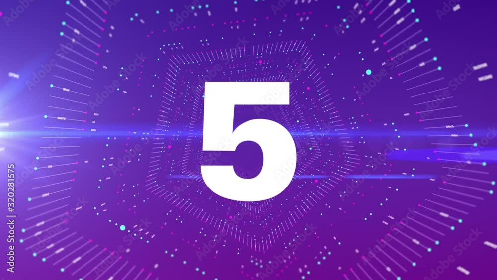 Counting down from ten on tech background
