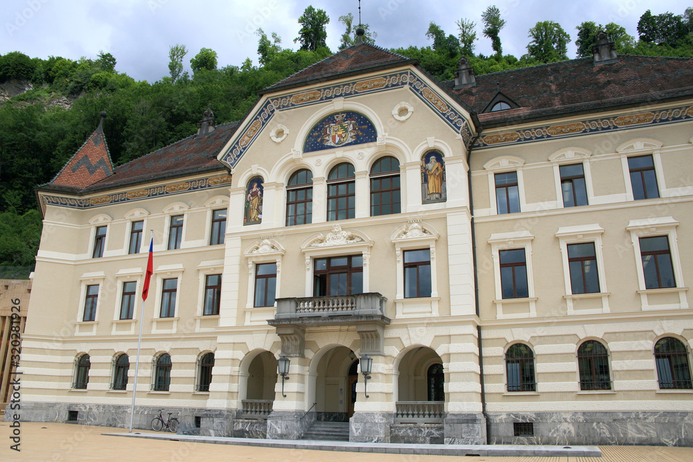 historic architecture in the city centre of Liechtenstein