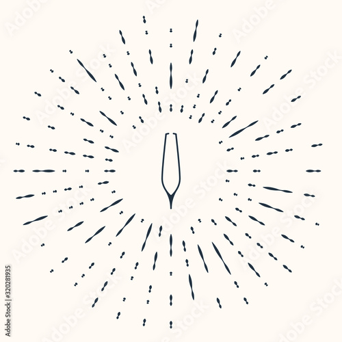 Grey Eyebrow tweezers icon isolated on beige background. Cosmetic tweezers for ingrown hair. Abstract circle random dots. Vector Illustration