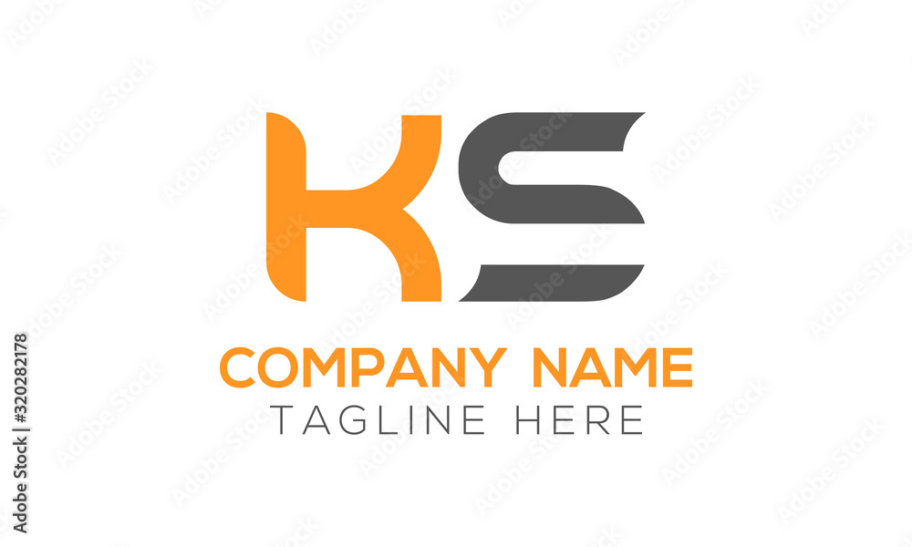 Initial Alphabet KS Logo Design vector Template. Linked Letter KS Logo Vector