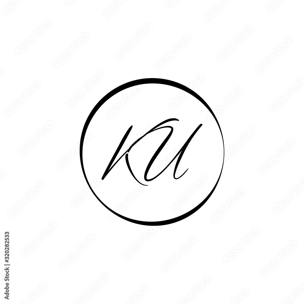 Initial Alphabet KU Logo Design vector Template. Linked Letter KU Logo Vector Initial Alphabet KU Logo Design vector Template. Linked Letter KU Logo Vector