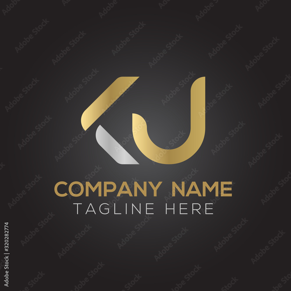 Obraz premium Initial Alphabet KU Logo Design vector Template. Linked Letter KU Logo Vector