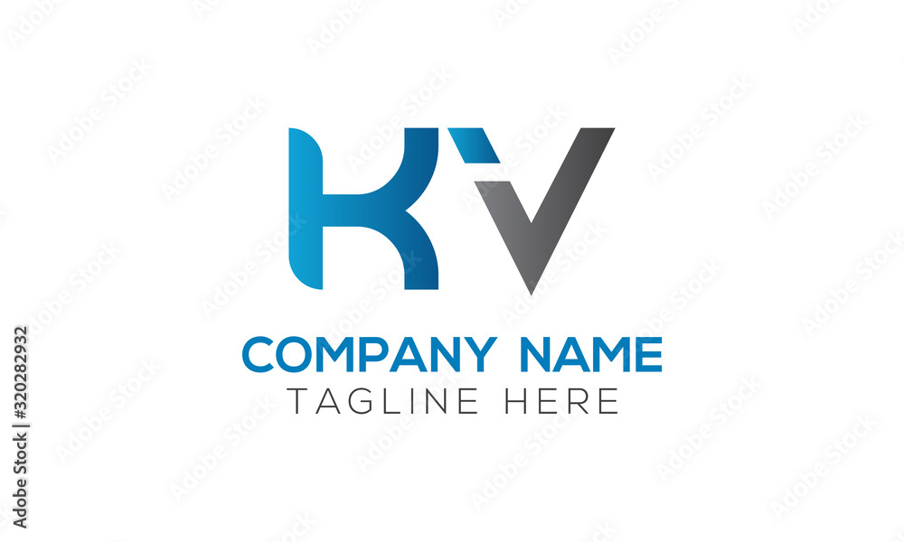 Initial Alphabet KV Logo Design vector Template. Linked Letter KV Logo Vector Initial Alphabet KV Logo Design vector Template. Linked Letter KV Logo Vector