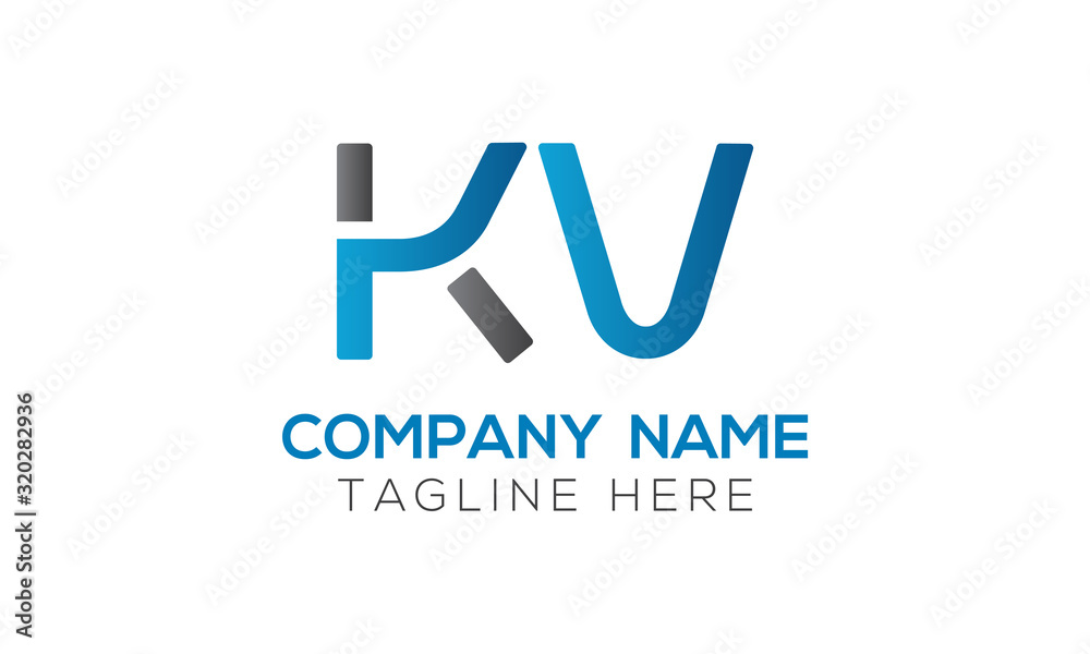Initial Alphabet KV Logo Design vector Template. Linked Letter KV Logo Vector Initial Alphabet KV Logo Design vector Template. Linked Letter KV Logo Vector