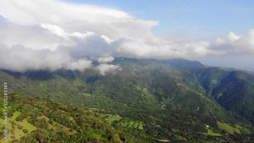 Aerial shot of hills with cloud forest of Monteverde National Park, Costa Rica Aerial shot of hills with cloud forest of Monteverde National Park, Costa Rica