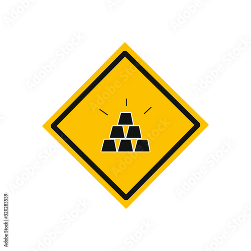 vector icon, gold bullion turret
